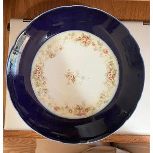 Antique Cobalt Blue Footed Compote